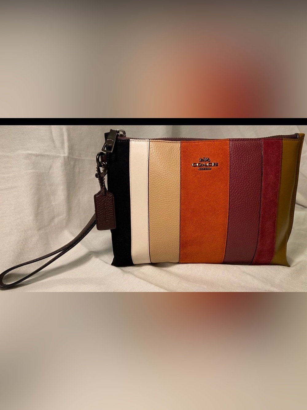 Coach Patchwork Stripes Charlie Pouch